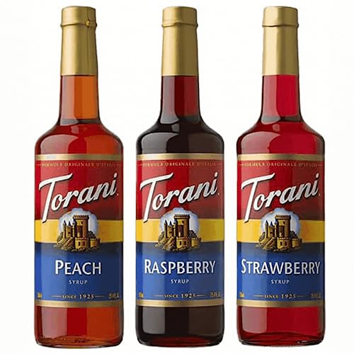 Torani Syrup - Fruit Flavors Variety Pack - Strawberry, Peach, an...