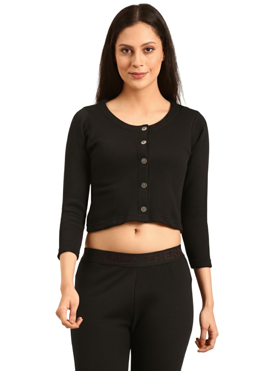 rupa thermocot Thermocot Winter Thermal Blouse for Women in Cotton Blend | Round-Neck Women's Winter Wear | Three-Fourth Sleeves and Snug Fit | Premium Warms Vest for Women | Pack of 1-picture-39