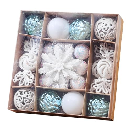 rockible Juego de Adornos Navideños con Forma de Bola, Colgantes para de Navidad, Adornos Navideños para Sala de Estar, Centro Comercial, Fiesta en La, Blanco, Individual