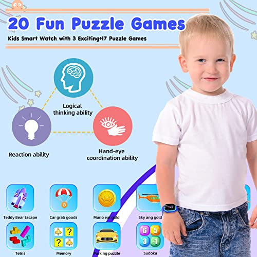 Kids Smart Watch Boys, Toys For 3-10 Year Old Girls Boys, 1.44" Kids Watch With 20 Puzzle Games Camera Alarm Video Music Player Toddler Children Smartwatch Birthday Gift For Kids Ages 3 4 5 6 (Blue) #TOP3