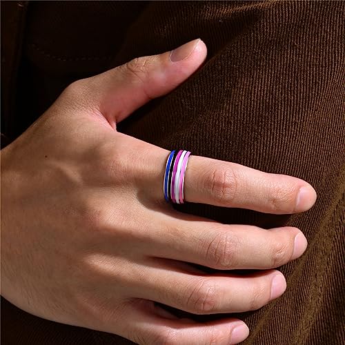 Image of Unisex 8mm Colorful Stripes Pride Ring | Stainless Steel Unique Cool Enamel Homosexuals LGBT Gay Eternity Couple Wedding Band