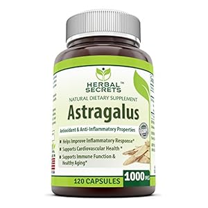 Herbal Secrets Astragalus 1000 Mg 120 Capsules (Non-GMO)- Helps Improves inflammatory Response * Supports Cardiovascular…