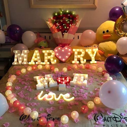 WYFCR Sign Decorative LED Illuminated Letter Lights Marry Signs, Illuminated Marquee Sign, Neon Light Up Letters, Lighted Decor(ME) - Image 3