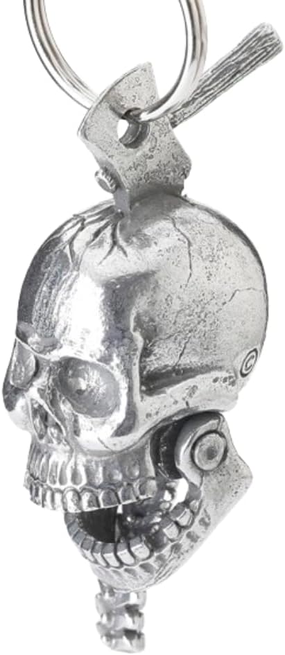 Guardian Bell Skull Bones Good Luck Bell w/Keyring & Black Velvet Gift Bag | Motorcycle Bell | Lead-Free Pewter | Made in USA
