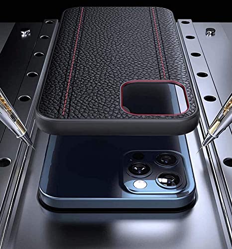 Étui en cuir iPhone 12 Pro rouge de qualité supérieure luxe