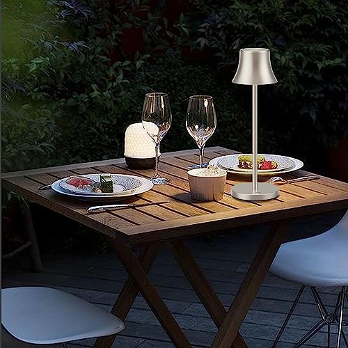 Tpczqj 2 Pack Led Cordless Table Lamp Rechargeable,5000Mah Outdoor Battery Powered Table Light,Portable Metal 3 Color Dimmable Desk Lamp For Restaurant/Outside/Patio #TOP1
