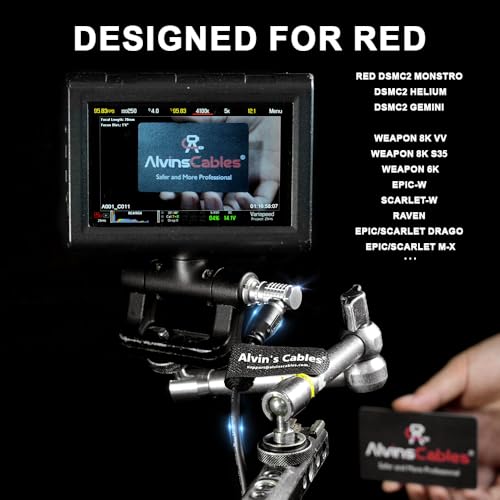 Cable EVF LCD suave de 16 pines Alvin's Cables con conexi&oacute;n flexible de 90 grados para RED Touch 2