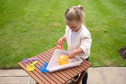 tickit Translucent Measuring Cups – Colourful Measuring Set for Sand and Water Play, Educational Toy for Volume and Quantity Learning, 5-Piece Nesting Cups - Image 7