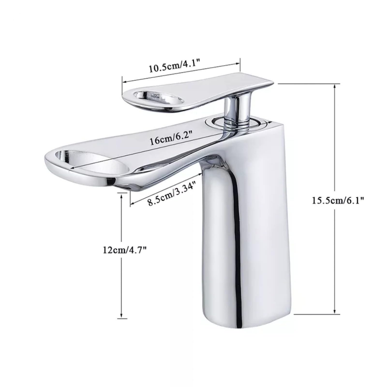 Grifo de lavabo cromado para baño, cubierta Moutend con cubierta, un solo agujero, grifos mezcladores de baño