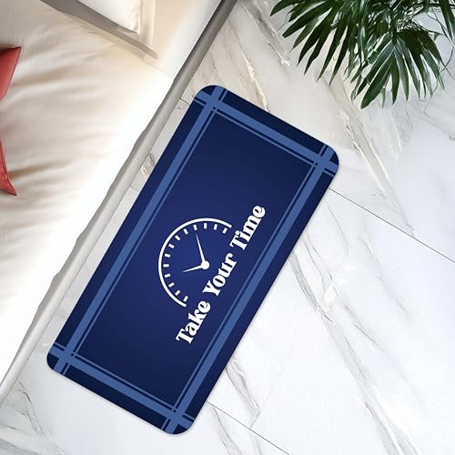 Living Room Floor Mat –Soft Anti-Skid Quick Dry Washable Absorbent Rug | Modern Entryway & Home Decor Mat with Rubber Base | Galicha,Carpet Bathroom Floor Mat (80×40 cm Blue Design)