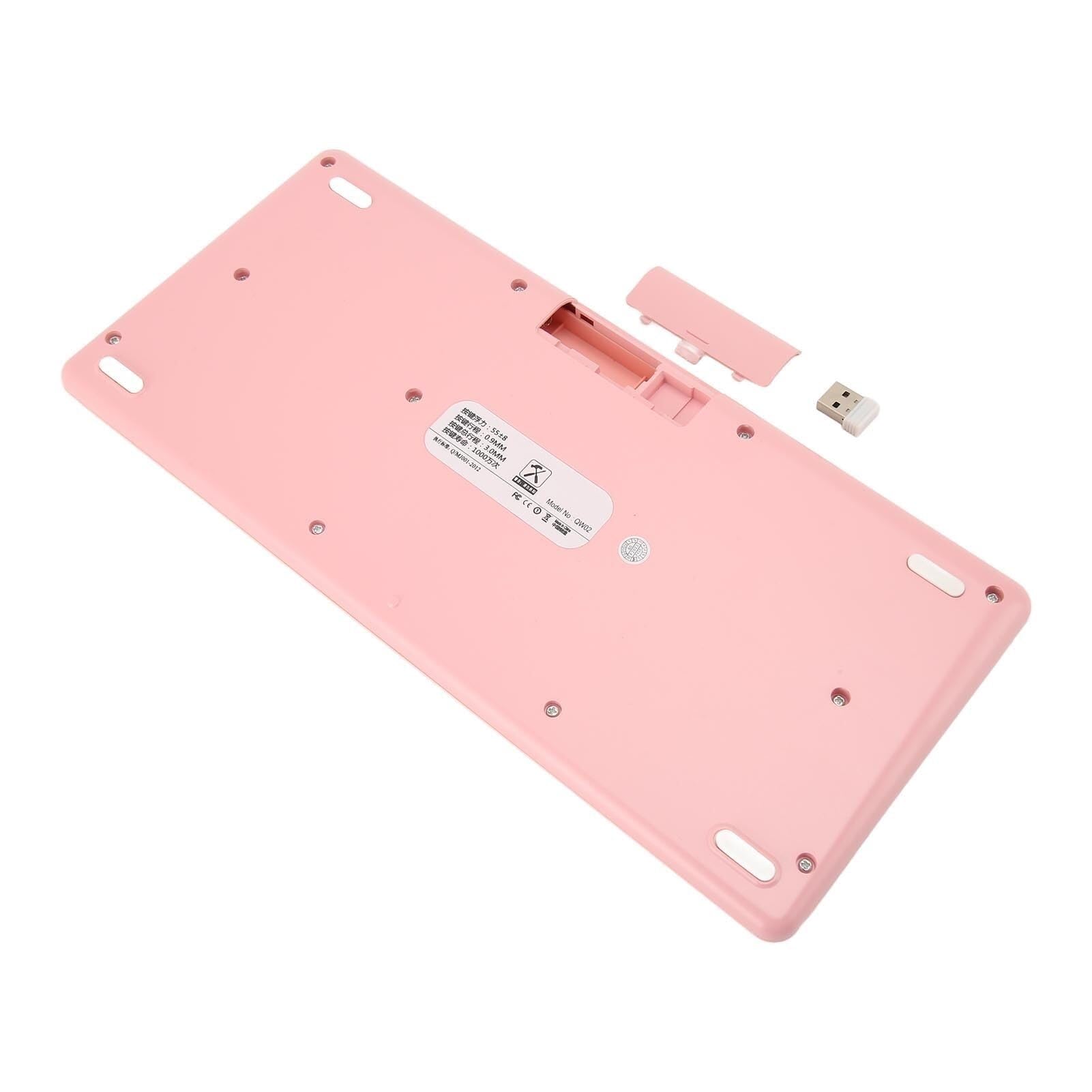 Klawiatura Mysz Klawiatura I Mysz Bezprzewodowa 86 Klawiszy Kolorowa Do Komputera Zestaw(Pink)