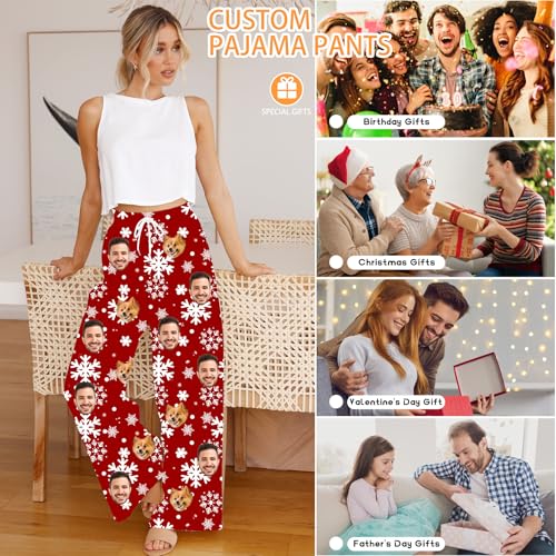 Personalized Pajamas Pants Custom Face Pj pants with Photo Pet Picture Customized Sleepwear Bottoms for Men Women Christmas4