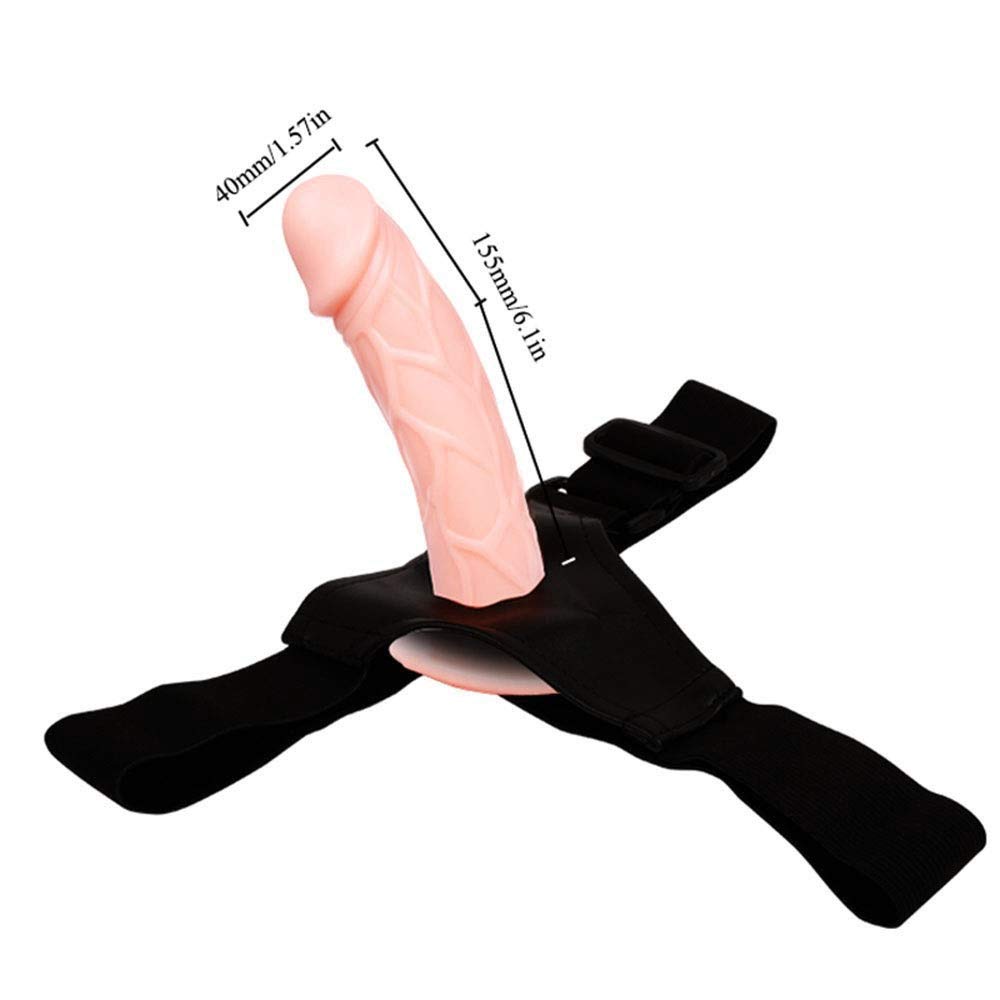 Dildo Strap-On Vuoto Deluxe da 15 Cm / 6 Pollici con Vibrazione, Giocattoli Sessuali Erotici con Pene Stimolatore Dildo Strap-On per Donne E Uomini Coppie Lesbiche