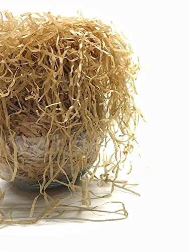 Image of Confitti Shredded Paper Crinkle Grass Strips for Gift Tray Hamper Packaging, Box Filler, Basket Filler, Christmas Festival Decoration Paper Holi Mothers day (500 GM, Food Grade Brown)