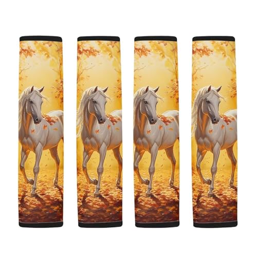 Image of AFPANQZ Horse Steering Wheel Cover for Women Sweat Absorbing Non-Slip Steering Wheel Protection Case Machine Washable Elastic Flexible Universal 14 to 15 inch