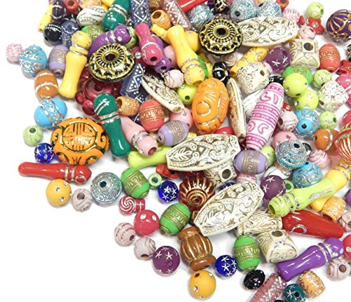 260 pieces plastic beads, pearl mix, rhinestone effect, glitter, plastic beads, colourful mix motifs, acrylic beads set - Image 4
