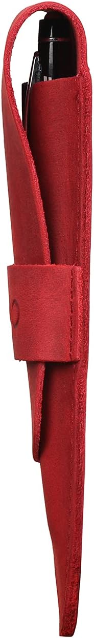 Londo Genuine Leather Pen and Pencil Case with Tuck in Flap, Stationery Bag - Two compartment