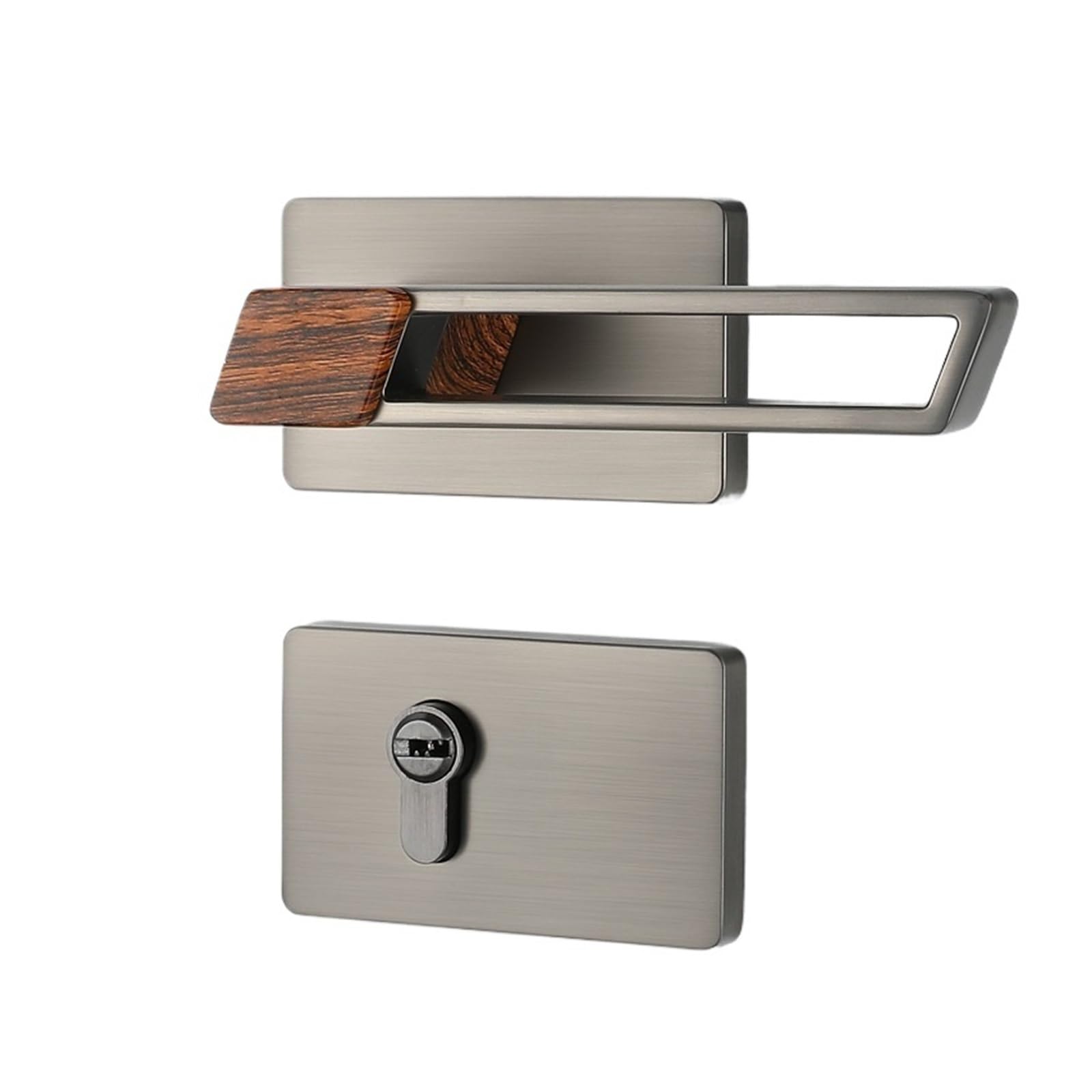 Serrure de porte intérieure magnétique en alliage de zinc et grain de bois noir modèle 9903