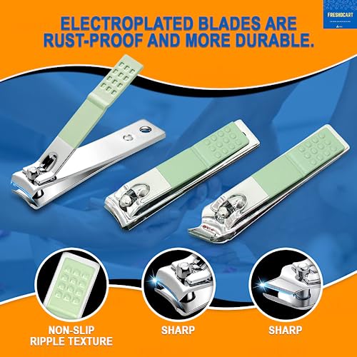 Image of FreshDcart FDCA466 16-Piece Professional Nail Clippers Set, Stainless Steel Manicure Pedicure Set, Manicure Set for Manicure and Pedicure, Cuticle Cleaning, Home, Travel (Multicolor, Pack of 1)