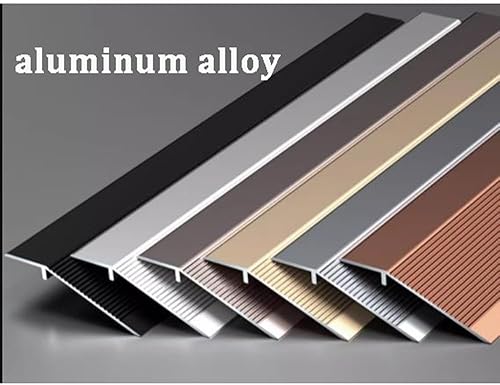 Miniatura 3 de TOCTUS Tira de transición de aluminio para huecos, rampa reductora de umbral de transición de piso de madera a azulejo, tira de cubierta de piso
