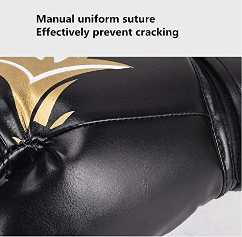 Gants de boxe 10 Oz noirs pour entraînement de kickboxing et sac de frappe - 2