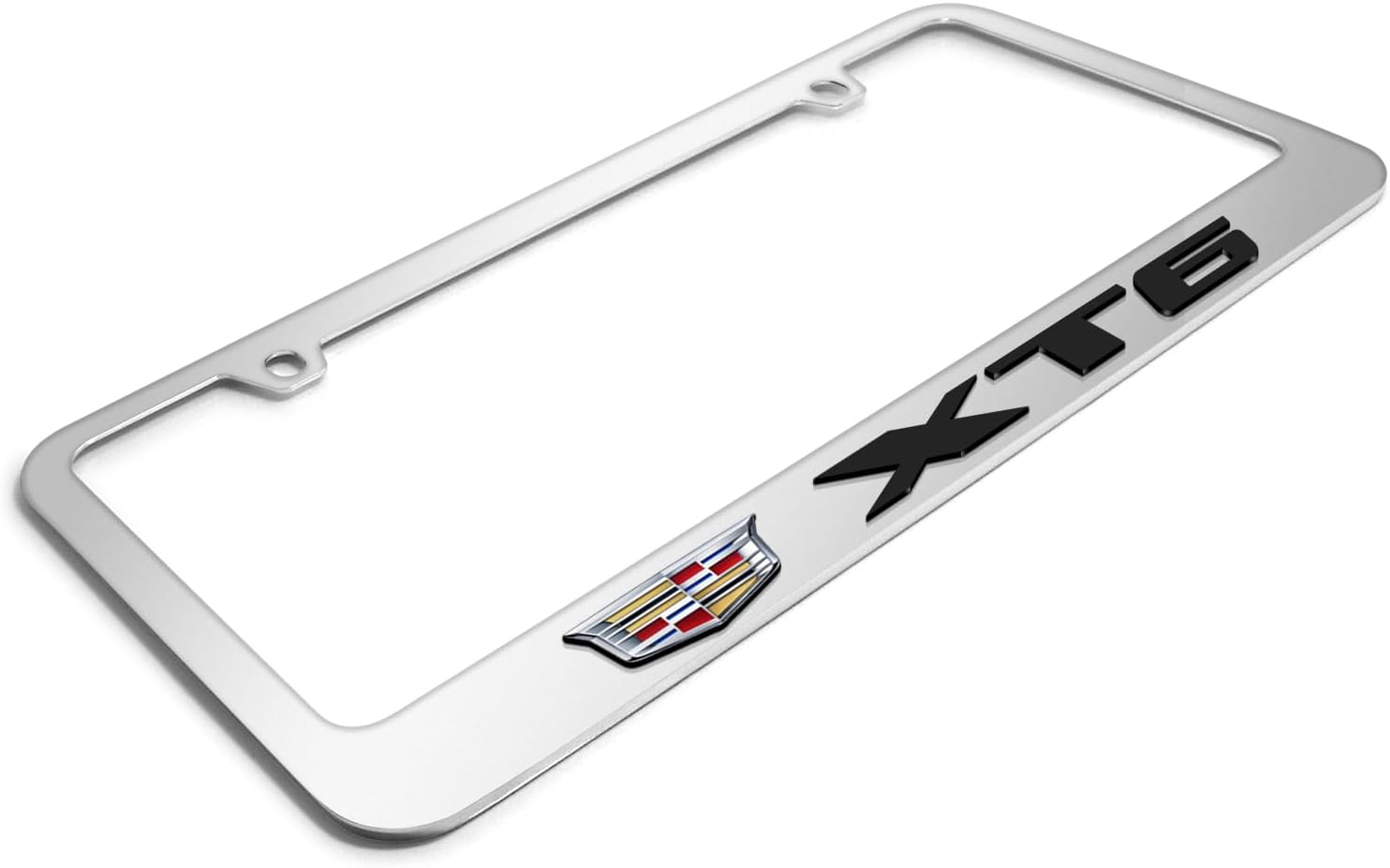 iPick Image for Cadillac XT6 in 3D on Mirror Chrome Metal License Plate Frame - Official Licensed