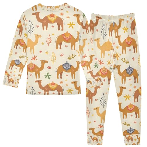 senya Funny Camel Pajamas Set Long Sleeve Soft Cotton Sleepwear 2 Piece2