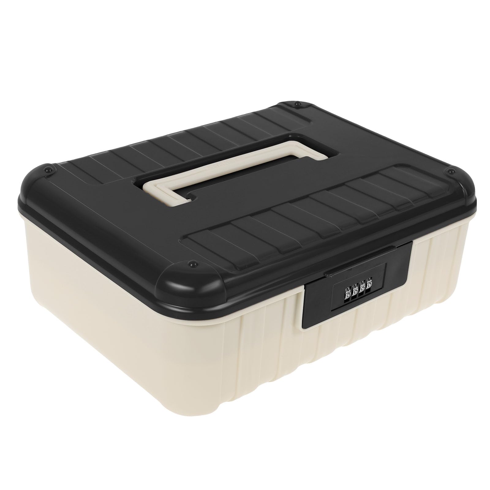 Bobash Black Locking Storage Container Large Medication Lockable Container 8 L Double Layers Plastic Organizer Lockable Box Portable Document And Id Box Multipurpose Privacy Containers For Medicine Document Safety