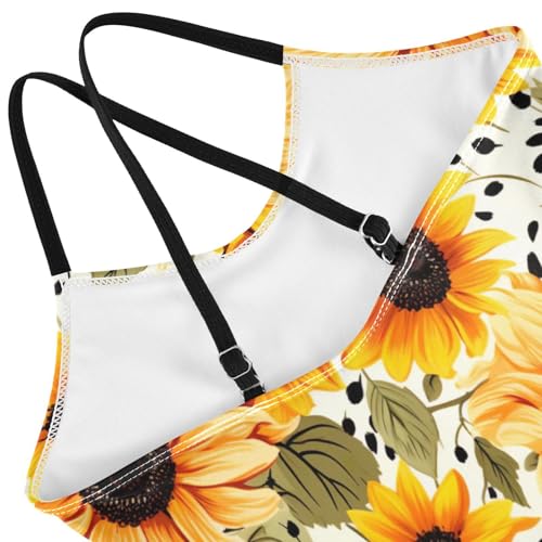 Flowers Sunflower Girls One Piece Swimsuit Beach Swimwear 208576054