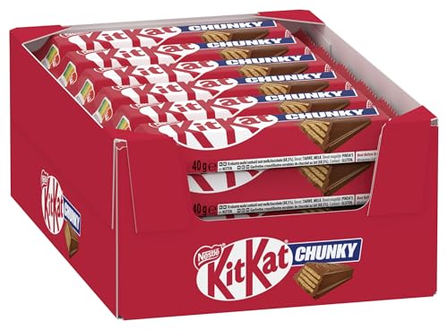 Kitkat NESTLÉ KITKAT CHUNKY Classic Schokoriegel, Knusper-Riegel mit Milchschokolade & knuspriger Waffel, 24er Pack (24 x 40g) 1