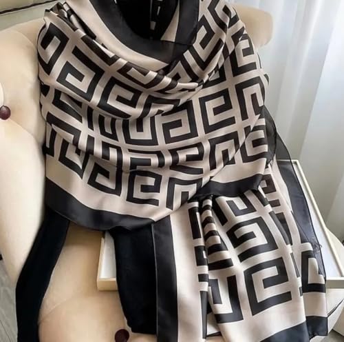 Image of MALINA Women's Polyester Silk Satin Stole Scarf - Soft Lightweight Fashion Wrap, Elegant Floral & Gradient Design, summer stole,Scarf For Women,Premium Stole,Large Size 180x90 cm'