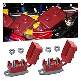 DEAELF 2PCS 40A DC 12V-24V Car Automatic Reset Circuit Breaker with Cover Stud Bolt, Automotive Current Overload Protector for RV, Bus, Truck, Car Engine, Battery Charger and More (40A)