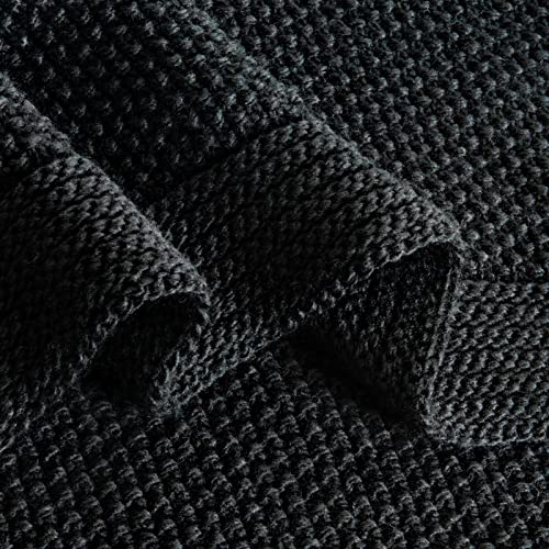 Cozecube Black Throw Blanket For Bed, Soft Cozy Cable Knit Throw Blanket For Twin Bed, Lightweight Warm Decorative Farmhouse Christmas Throw Blanket For Couch Sofa, 60"X80", Jet Black #TOP6