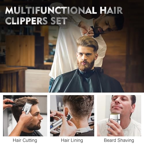 Suttik-Hair-Clippers-for-Men-Professional-Cordless-Beard-Trimmer-Electric-Shavers-for-Men-Mens-Hair-Clippers-and-Trimmers-Set-for-Barber-with-Case-Silver