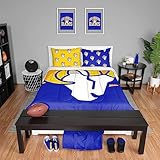 FOCO Los Angeles Rams NFL Team Color Bed In a Bag Comforter Bedding 3 Piece Full Set