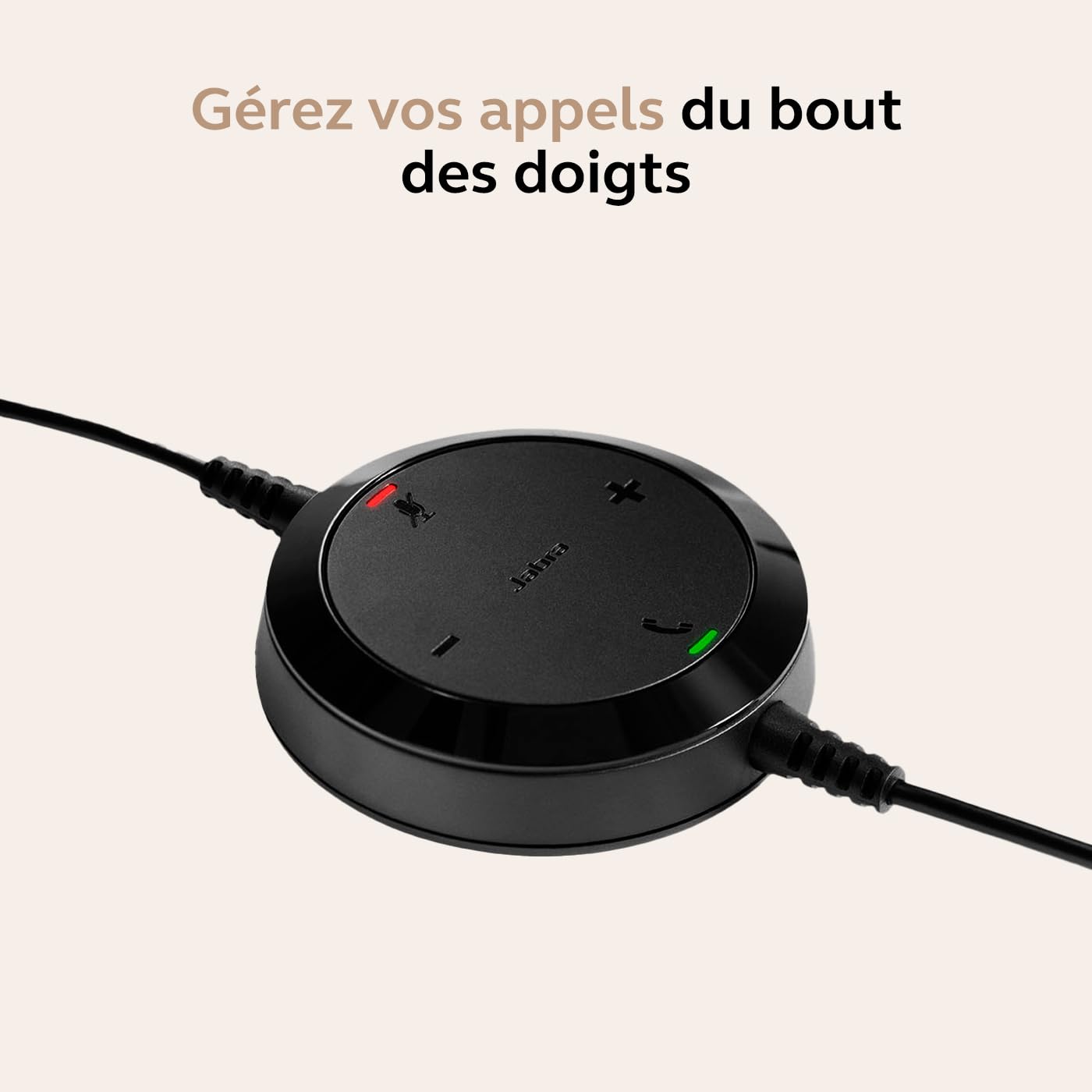 Jabra Evolve 30 II Casque Filaire stéréo certifié Microsoft Teams avec unité de contrôle d'appel, Microphone antibruit, indicateurs LED, Excellente qualité sonore – USB-C/A Noir