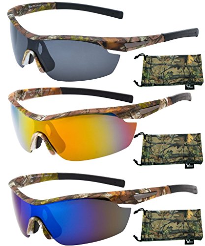 Image of Hornz Polarized Sunglasses Men Camouflage Wrap Around Sport Frame Lightweight