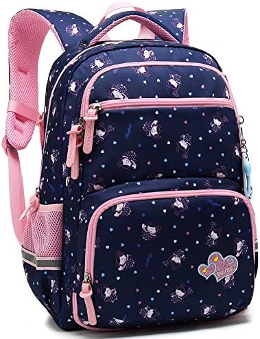 Kids Girls School Backpack with Chest Strap Princess Cute Big Elementary Bookbag (Medium, Royalblue)