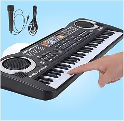 Teclado Musical Infantil Eletrônico Digital Preto Educativo