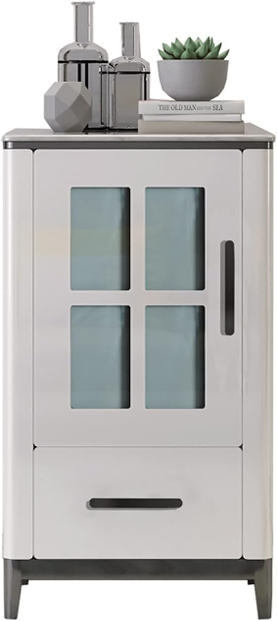 Wine Cabinet Wine Cabinet Modern Minimalist Solid Wood Marble Storage Cabinet for Living Room White Floor Bar Cabinet