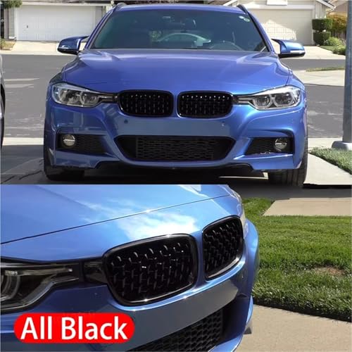 Calandre de course double lattes noire pour BMW Série 3 2011-2019 - 4
