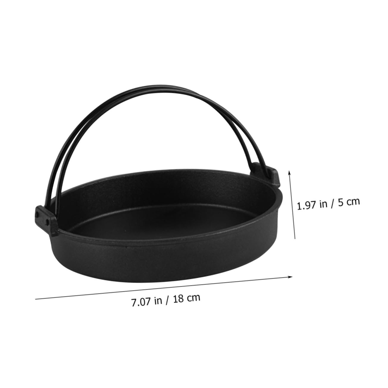 Olla de Hierro Fundido Negra de Doble Asa para Cocina