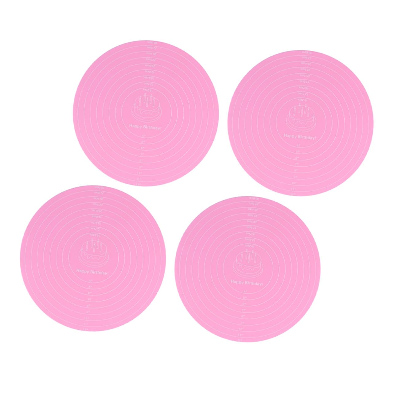 ABOOFAN 20 Pièces tapis de cuisson tapis de gâteau rond en silicone antiadhésif Mat à cuisson avec des mesures Gel de silice rose