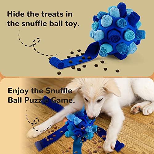 Larimuer Schnüffelball für Hunde, Schnüffelteppich Schnüffelspielzeug Interaktive Hundespielzeug tragbarer Haustier Snuffle Ball Toy für Kleine Mittelgroße Hunde Haustier (Blau)