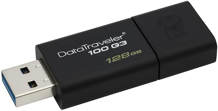 Kingston 128GB DataTraveler 100 G3 USB 3.0 100MB/s Read, 10MB/s Write DT100G3/128GB
