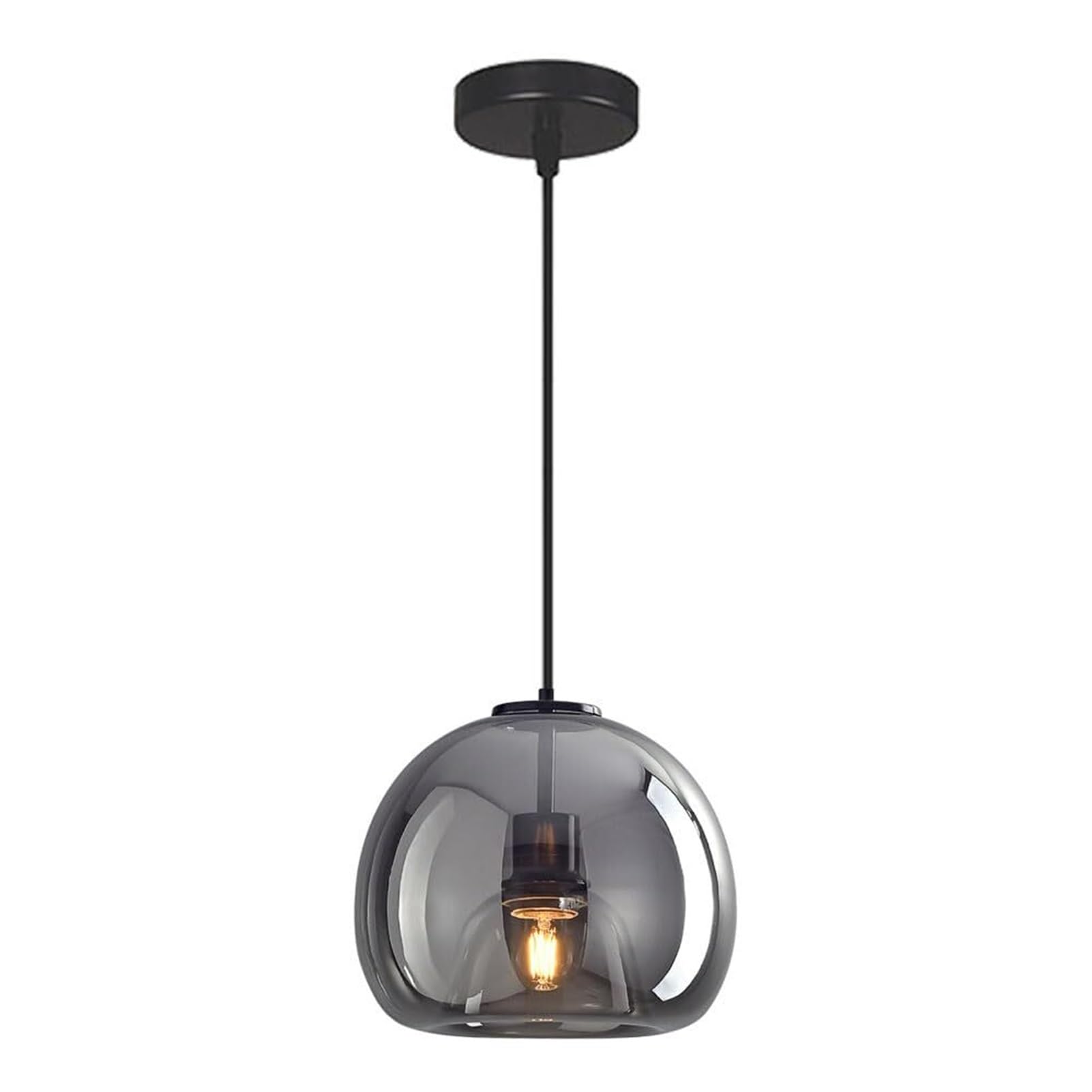 HUAYUSEDF Nordic Industrial Glass Pendant Lamp Chandelier Hanging Lighting Ceiling Fixture E27 Creative Unique for Living Room Dining Bar
