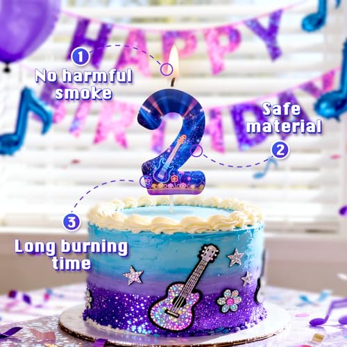 Image of Blue Number 4 Birthday Candles, Cartoon Themed Cake Toppers for Boys Girls Cake Decorations, Birthday Decorations Party Supplies, Number Candles for Party Decor