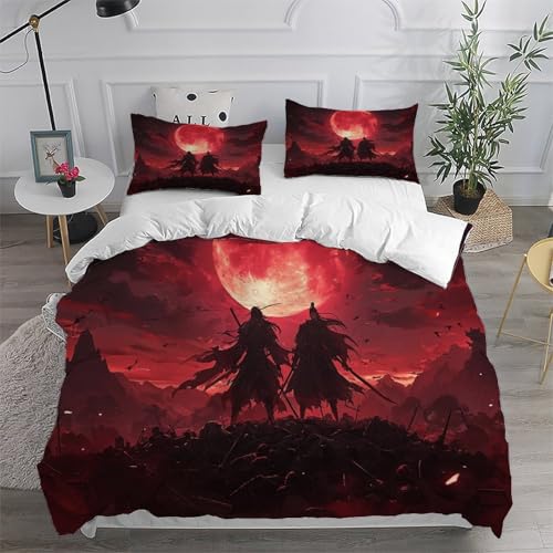 Parure de lit dragon rouge en microfibre pour lit simple