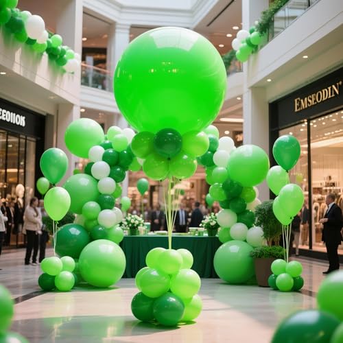 Image of Lime Green Balloons 9pcs 36 Inch Extra Large Big Jumbo Giant Neon Yellowish Light Green Latex Balloons for Graduation Halloween Summer Baby Showers Birthday Party Decorations