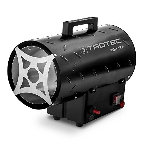 TROTEC Gasheizgebläse TGH 15 E Gas Heizgerät inkl Verbindungschlauch und Druckminderer Heizleistung bis 15 kW, 320 m³/ h Luftdurchsatz, für handelsübliche Gasflaschen, Piezozündung